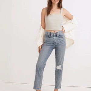 NWT 25P 26P Madewell Girljean in Berryton Wash, Distressed Edition Petite